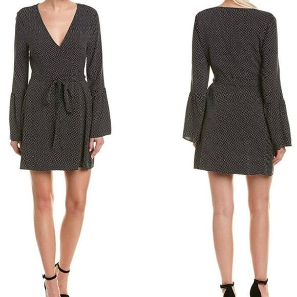 NWT BCBGeneration Wrap Dress Black Polka Dot XS - Picture 1 of 10